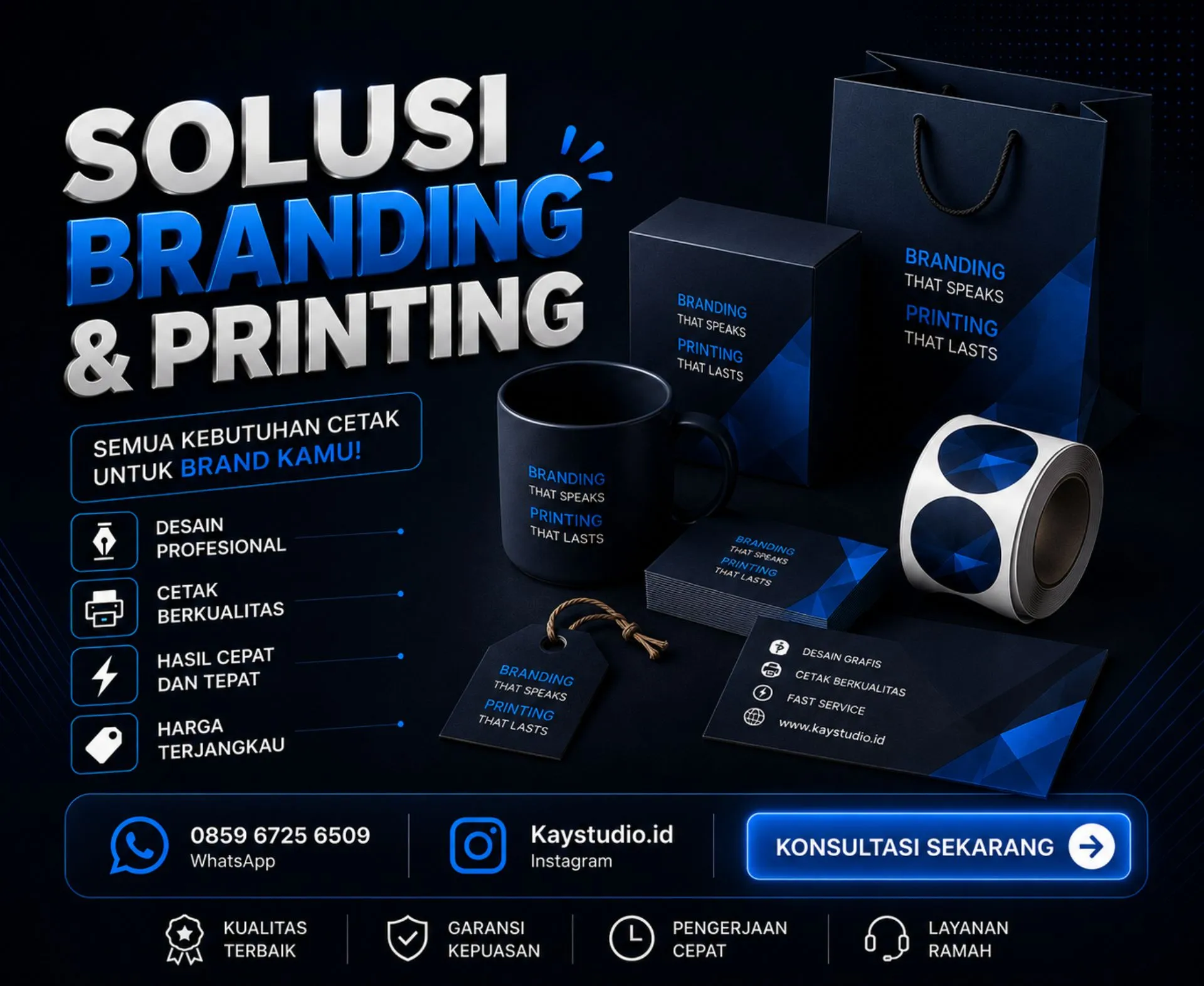 Cetak banner dan percetakan KayStudio.id